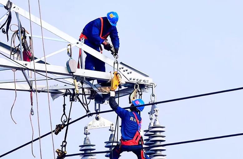 國網濱?？h供電分公司組織電力維護人員對運營線路全方位維檢